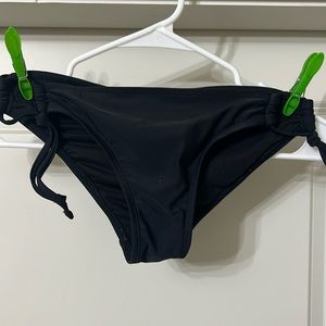California Waves. WORN ONCE. Black Cheeky Bikini Bottoms. Size XS.